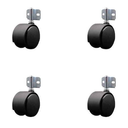 Service Caster 2-3/8'' Nylon Twin Wheel Casters with Side Mounting Bracket , 4PK SCC-GR02S60-NYS-716-4-CB180-4